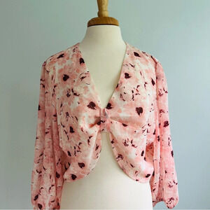 Express Sheer Floral Blouse XL NWT